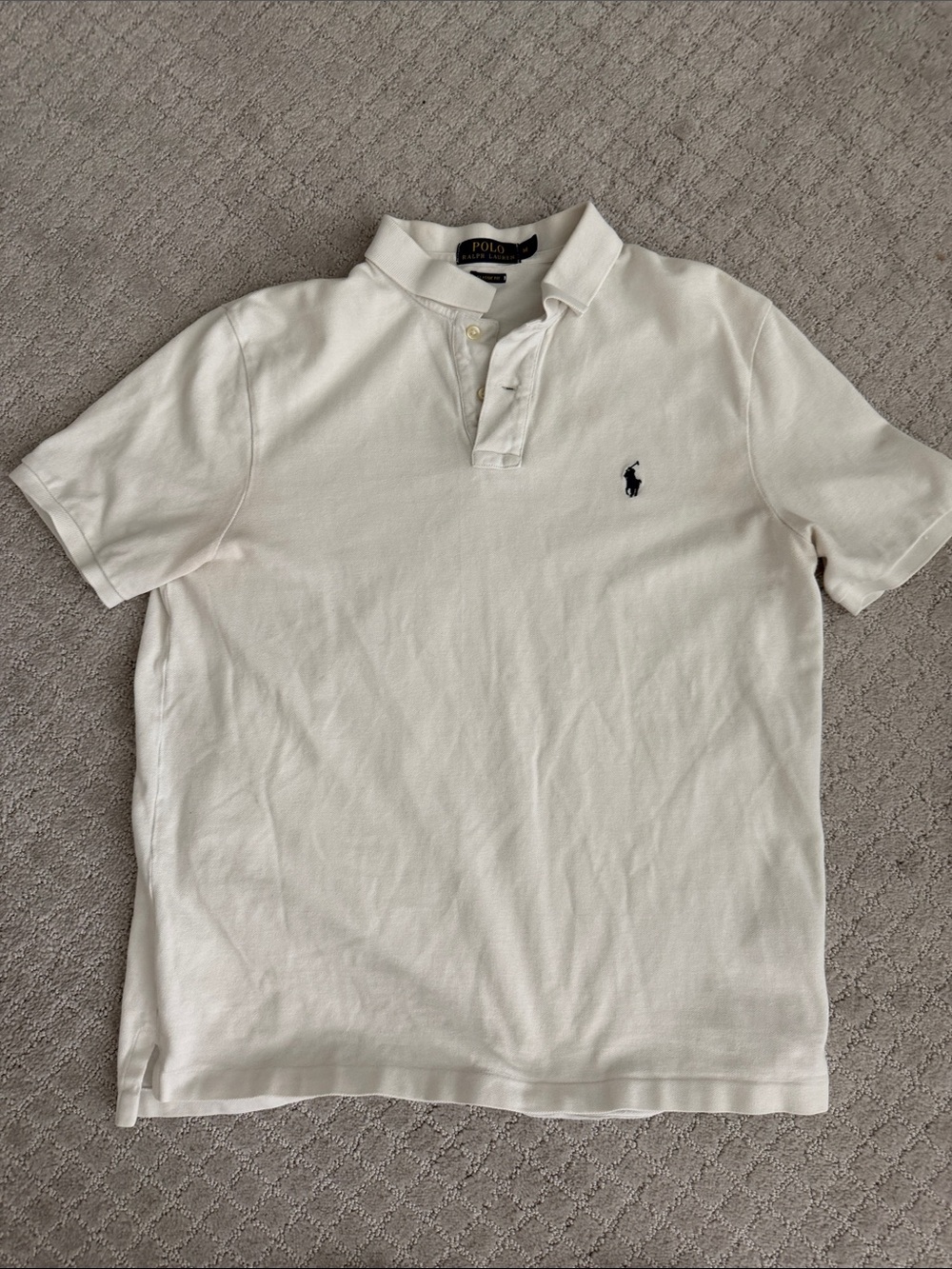 Ralph Lauren White Polo Shirt with Navy Pony